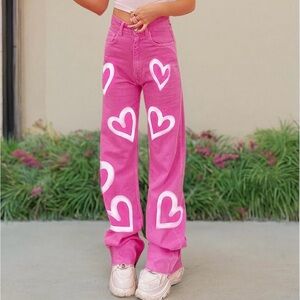 Pink heart pants